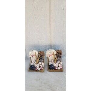 Baseball Theme Resin Book Ends Statue 3D Hand painted see discription